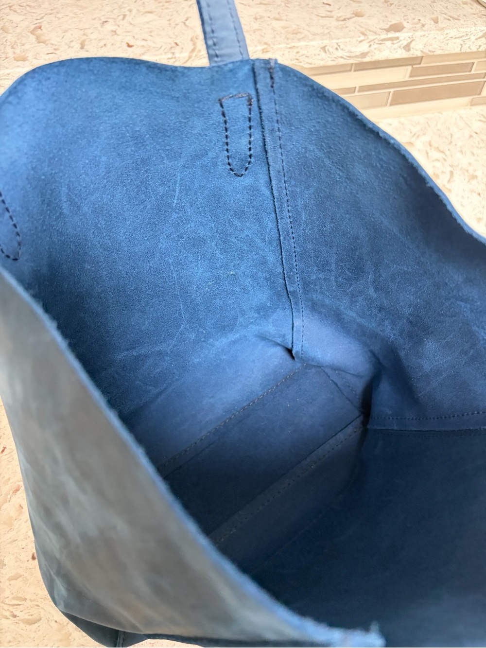 Portland Leather Juliette Tote in color Deep Water - Picture 3 of 5